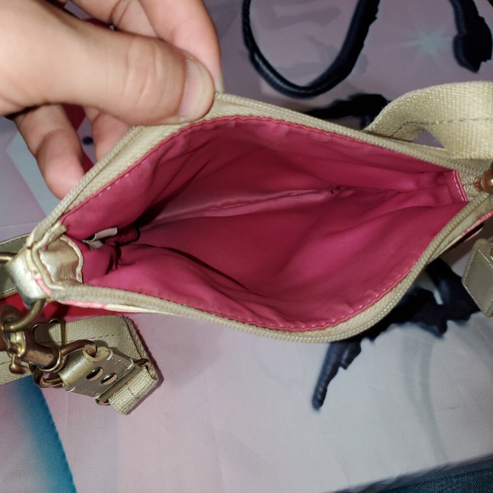 Coach Waverly Light Khaki Pink Butterfly Swingpack Crossbody Bag - Picture 5 of 12